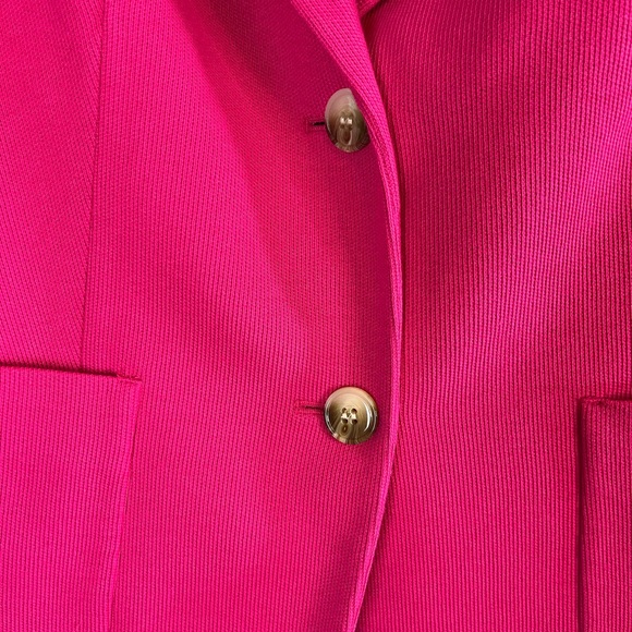 Talbots Hot Pink Cotton Blazer Jacket Petite 12P business casual career - Picture 2 of 6
